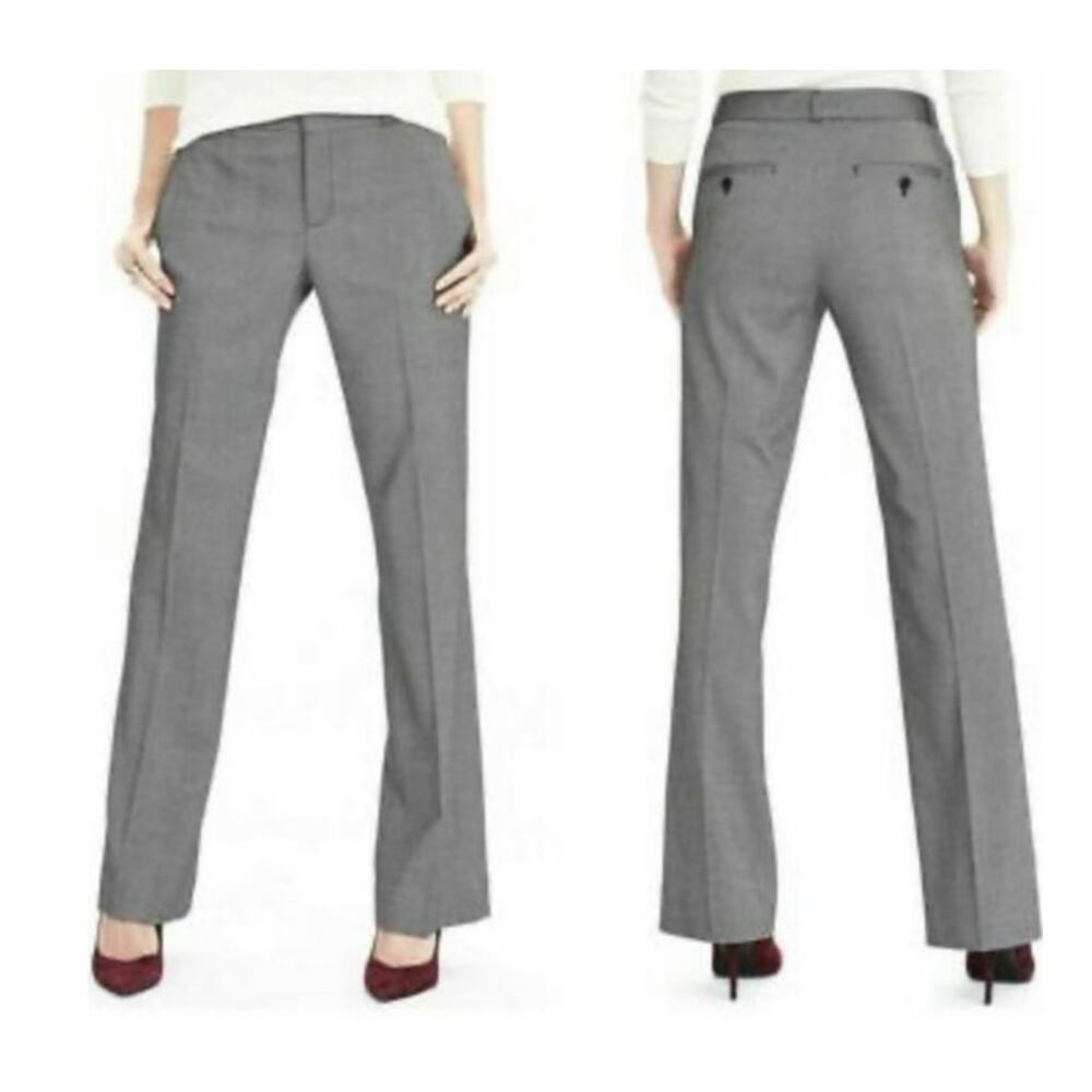 Banana Republic Womens Logan Gray Black Houndstooth Gingham Trouser Pants Sz 0